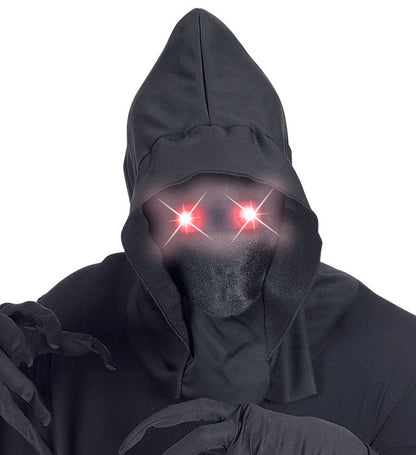 Faceless Hooded Mask With Red Fade-In Fade-Out Light-Up Eyes