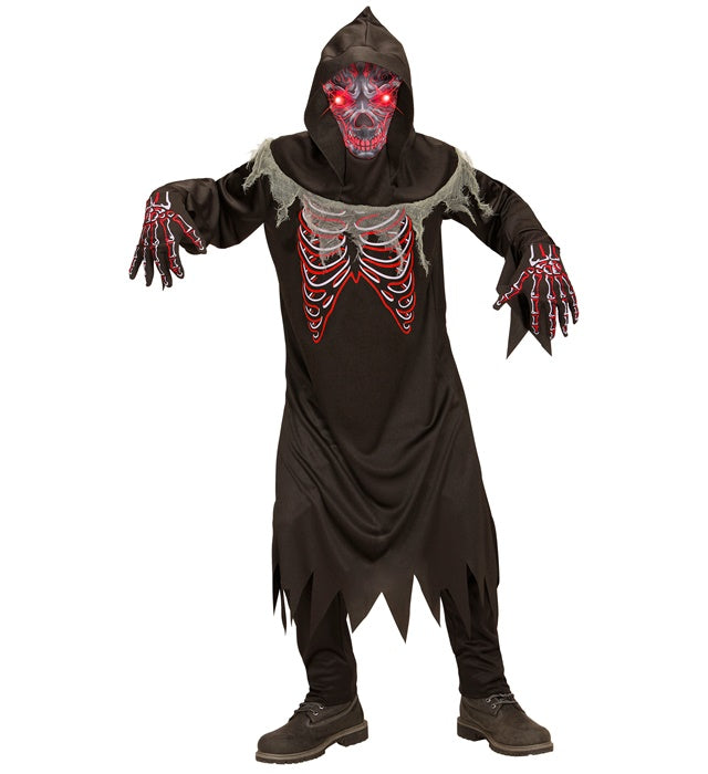 Demon  Robe, Gloves, Hooded Maskwith Fade-In Fade-Out Light-Up Eyes 