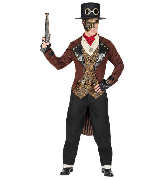 Steampunk  Tailcoat With Shirt & Vest, Pants, Ascot, Fingerless Gloves, Top Hat 