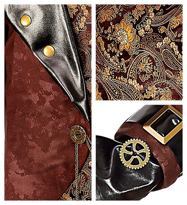 Steampunk  Tailcoat With Shirt & Vest, Pants, Ascot, Fingerless Gloves, Top Hat 