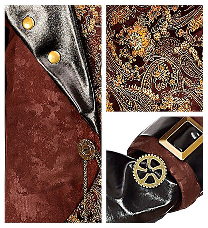 Steampunk  Tailcoat With Shirt & Vest, Pants, Ascot, Fingerless Gloves, Top Hat 