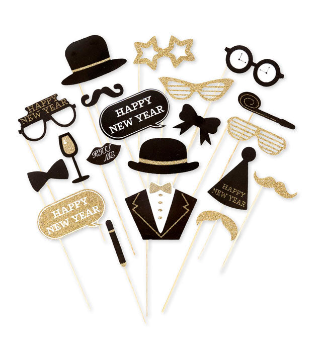 Photo Booth New Year'S Eve Accessories 20 Pcs In Window Box