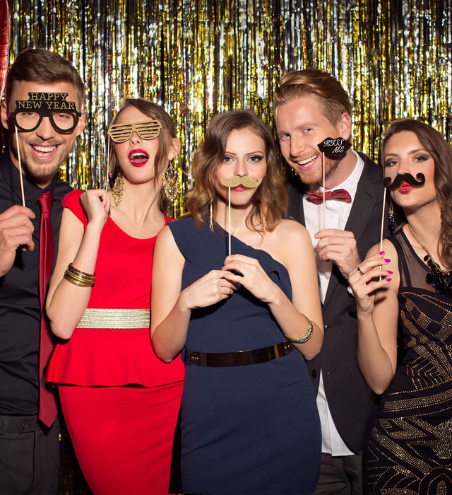 Photo Booth New Year'S Eve Accessories 20 Pcs In Window Box