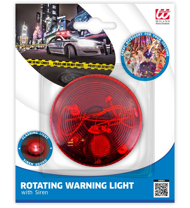 Rotating Warning Light With Siren - Red 7X4 Cm 