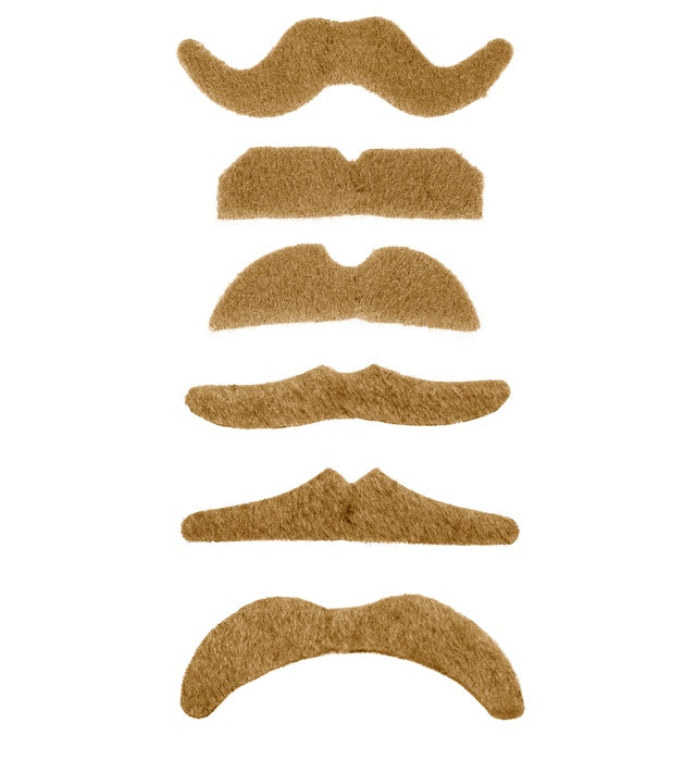 Blond Moustache Adhesive - 6 Styles Ass.