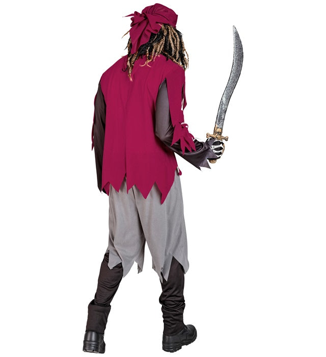 Pirate Skeleton  Shirt With Vest And Belt, Pants, Bandana 