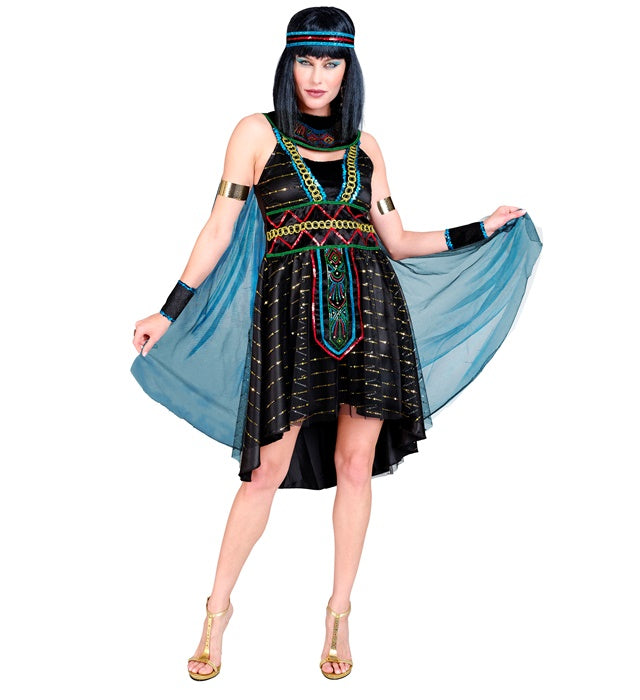 Egyptian Queen  Dress With Cape, Bracelets, Headband 