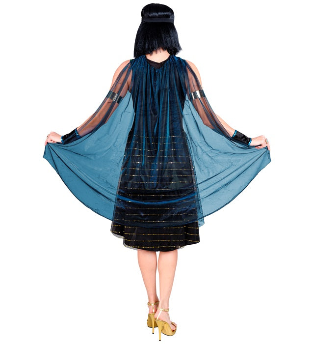 Egyptian Queen  Dress With Cape, Bracelets, Headband 