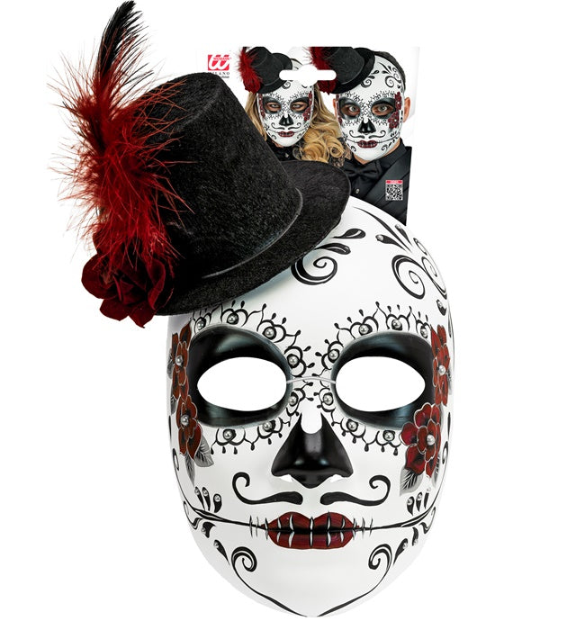 Dia De Los Muertos Mask With Hat