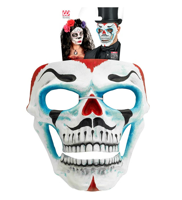 Dia De Los Muertos Clown Skull Mask 