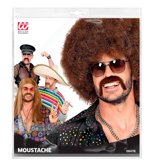 70S Moustache Adhesive - 2 Colors Ass.: Blond & Brown