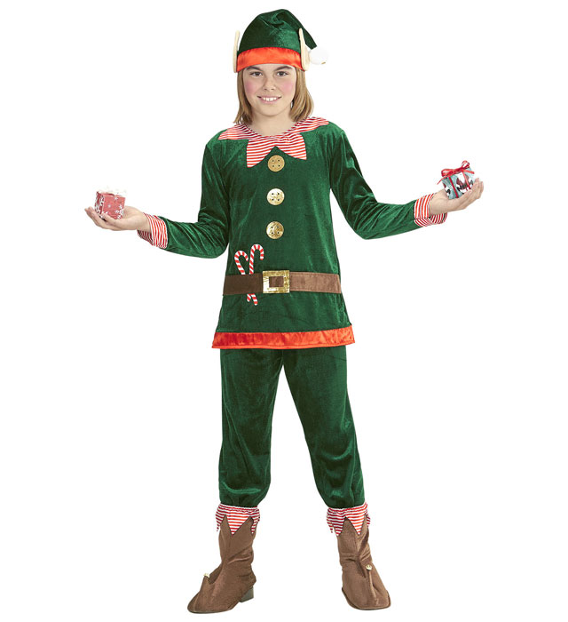 Santa'S Little Helper Elf  Coat, Pants, Shoe Covers, Hat With Ears 