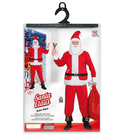 Santa Claus  Jacket With Stuffed Belly, Pants With Boot Covers, Hat With Beard 