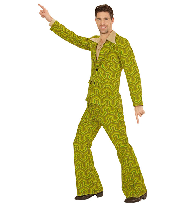 The 70S Groovy Style - Wallpaper Circles  Jacket, Pants 