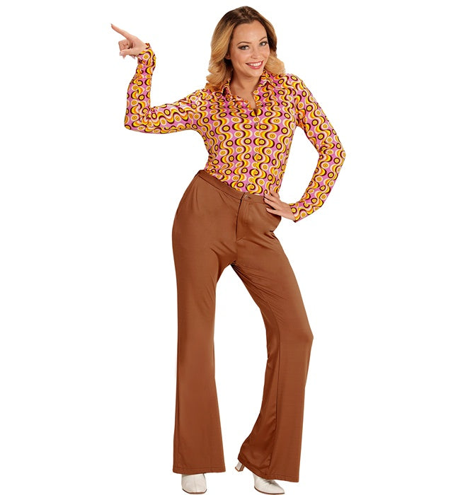 The 70S Groovy Style -  Brown  Pants 