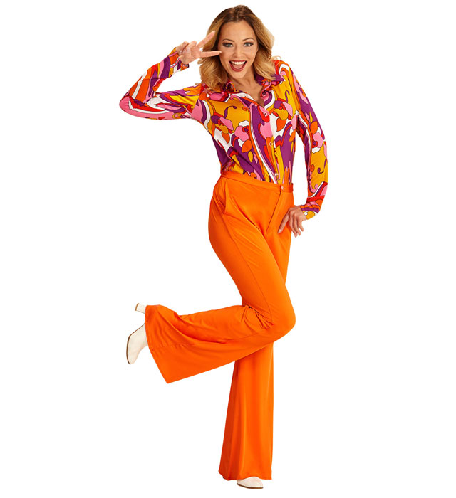 The 70S Groovy Style -  Orange  Pants 