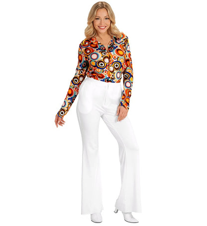 The 70S Groovy Style - White  Pants 