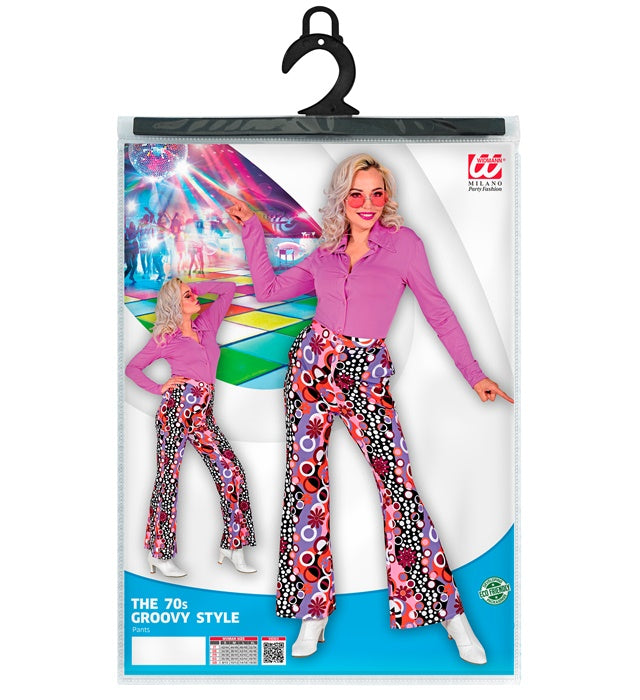 The 70S Groovy Style - Pink Tiny  Bubbles  Pants 