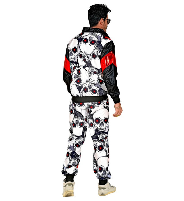 Black/Red Skulls Shell Suit  Jacket, Pants 
