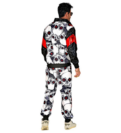 Black/Red Skulls Shell Suit  Jacket, Pants 