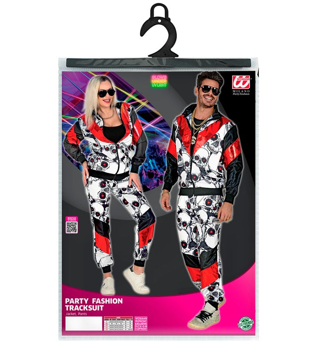 Black/Red Skulls Shell Suit  Jacket, Pants 