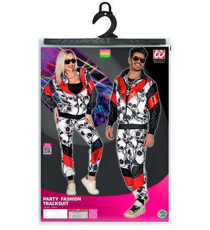 Black/Red Skulls Shell Suit  Jacket, Pants 