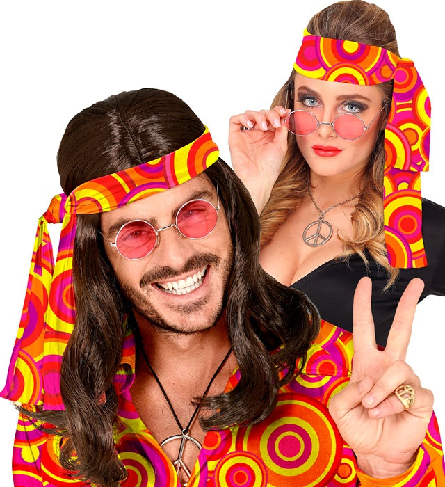 The 70S Groovy Style - Orange Bubbles  Headband 