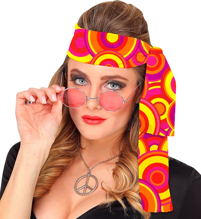 The 70S Groovy Style - Orange Bubbles  Headband 