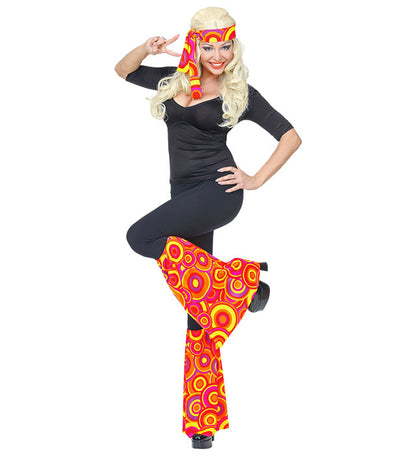 The 70S Groovy Style - Orange Bubbles  Headband & Leg Warmers 