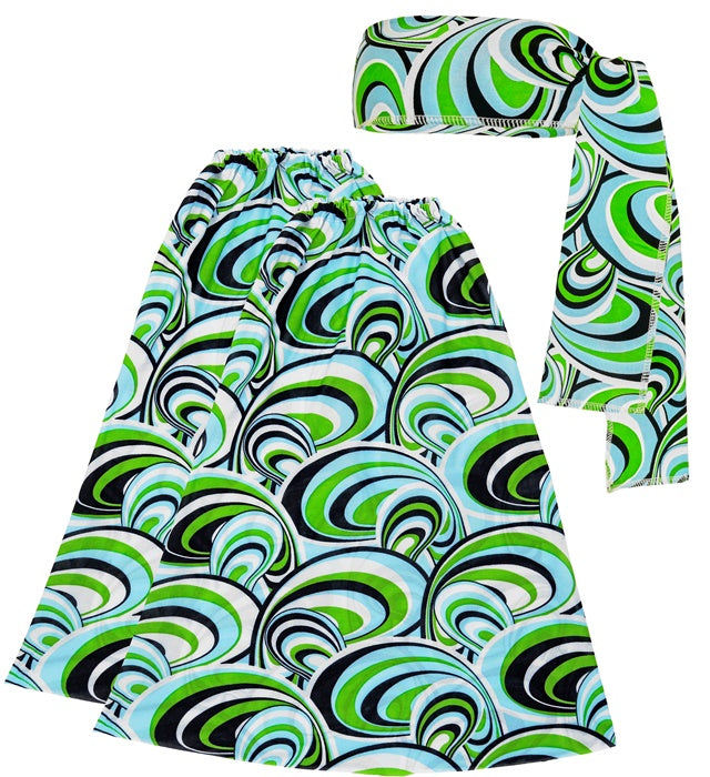 The 70S Groovy Style - Waves  Headband & Leg Warmers 