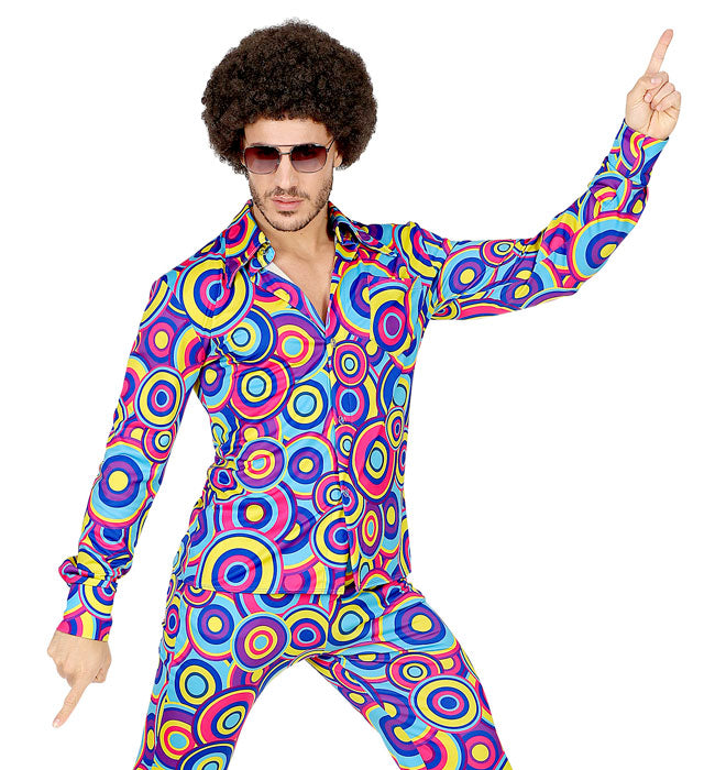 The 70S Groovy Style - Blue Bubbles  Shirt  
