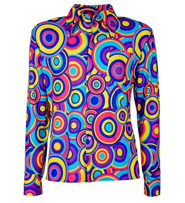 The 70S Groovy Style - Blue Bubbles  Shirt  