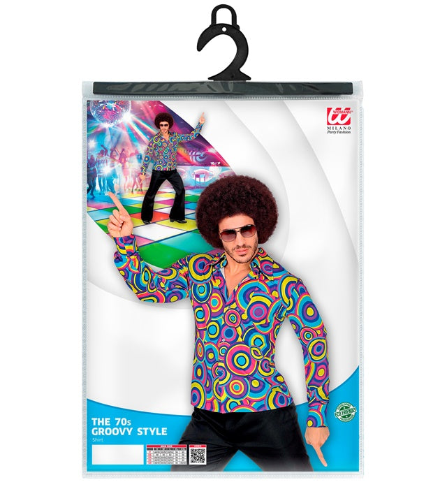 The 70S Groovy Style - Blue Bubbles  Shirt  