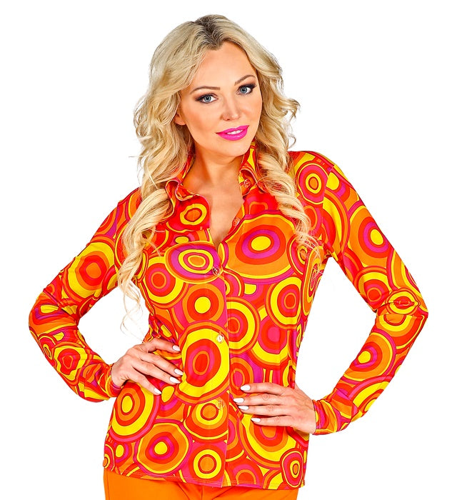 The 70S Groovy Style - Orange Bubbles Shirt 
