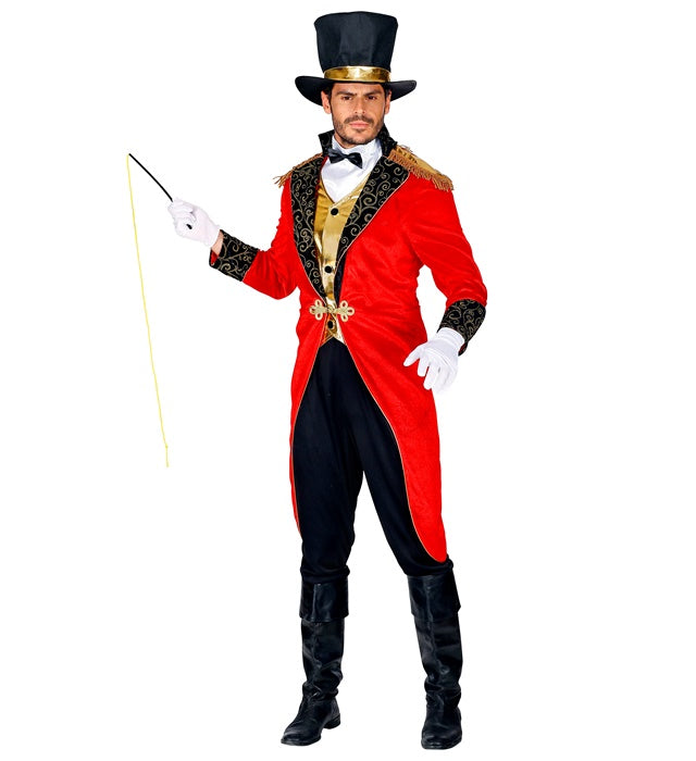 Ringmaster  Tailcoat With Vest, Shirt Front With Collar And Bow Tie, Pants, Top Hat, Gloves, Whip 