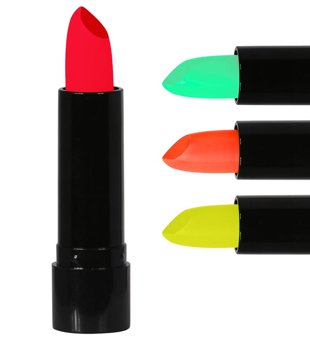 Display Box Of 24 Neon Lipsticks 6 Ml -  6 Each Of Neon Pink, Neon Yellow, Neon Green, Neon Orange 