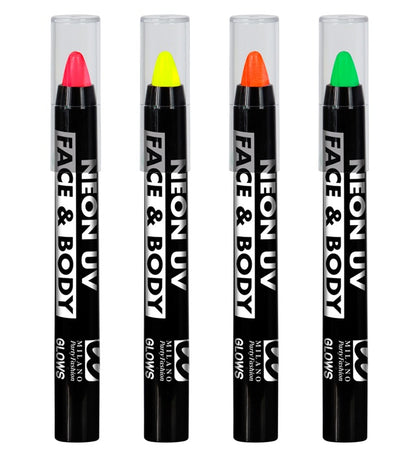 Display Box Of 24 Neon Make-Up Pencils - 3,5 Ml  6 Each Of Neon Pink, Neon Yellow, Neon Green, Neon Orange 