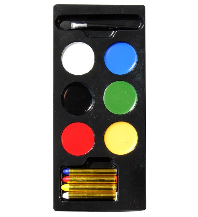 Halloween, Carnival & Party Make Up Set In Window Box  6 Color Make-Up Palette 30 G  6 X 5 G , 4 Color Make-Up Pencils 8,8 G  4 X 2,2 G , Applicator 
