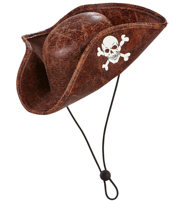 Leather Look Mini Pirate Tricorn