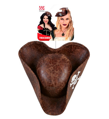 Leather Look Mini Pirate Tricorn