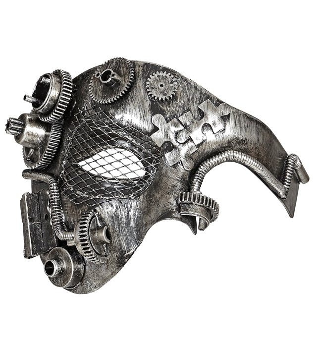 Silver Steampunk Half Face Mask