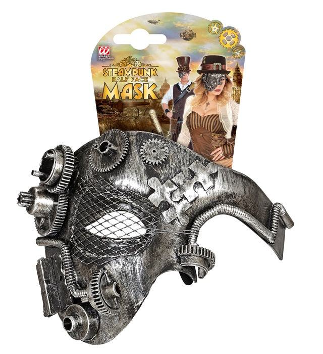 Silver Steampunk Half Face Mask