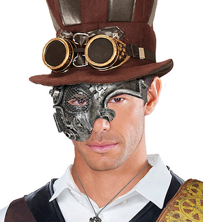 Silver Steampunk Half Face Mask