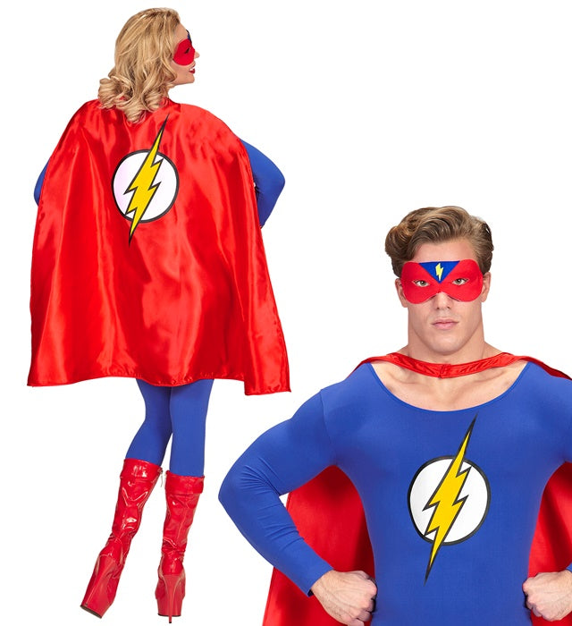 Super Hero  Cape, Eyemask  - 85 Cm