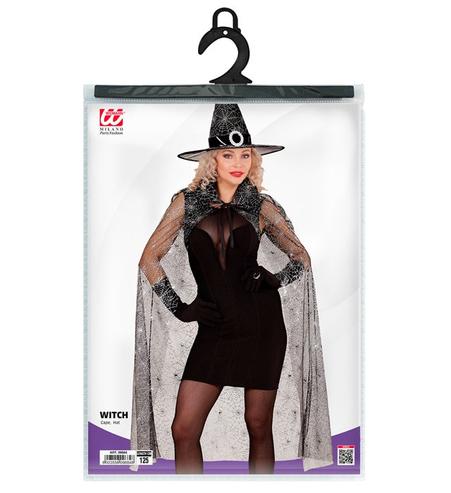 Witch  Cape, Hat  - 125 Cm