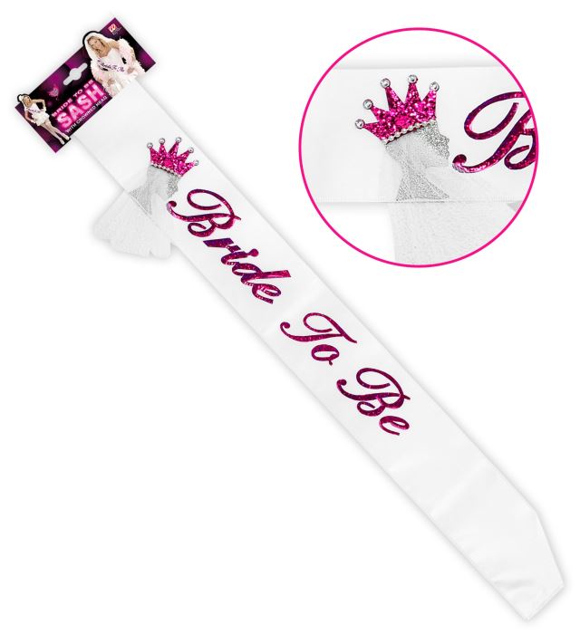  Bride To Be Double Layer Satin Sash With Crowned Head