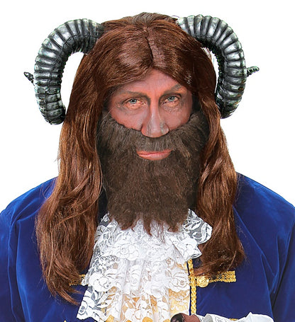 Beast Wig With Horns In Box