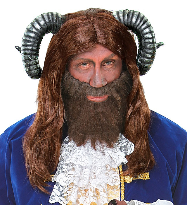 Beast Wig With Horns In Box