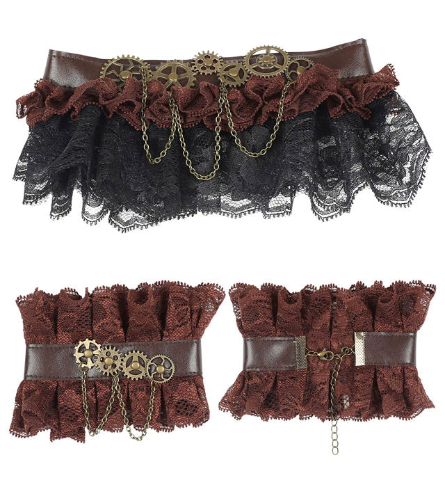 Steampunk Lace Choker & Cuffs