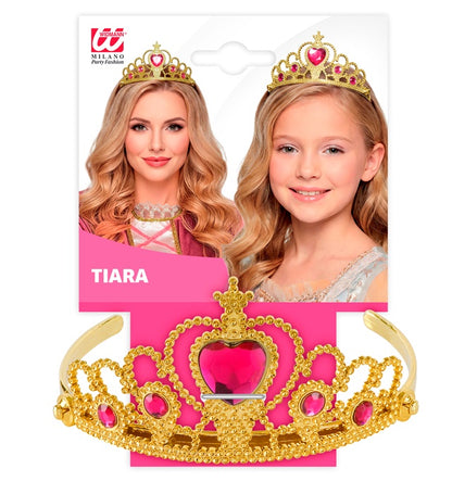 Gold Tiara With Pink Gems